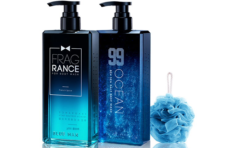 Мужской гель для душа с эффектом удаления клещей и наборы одежды мужской гель для душа очищающий ароматический контроль жира 500 мл/г агарвуд BLUE MAN — фото 2