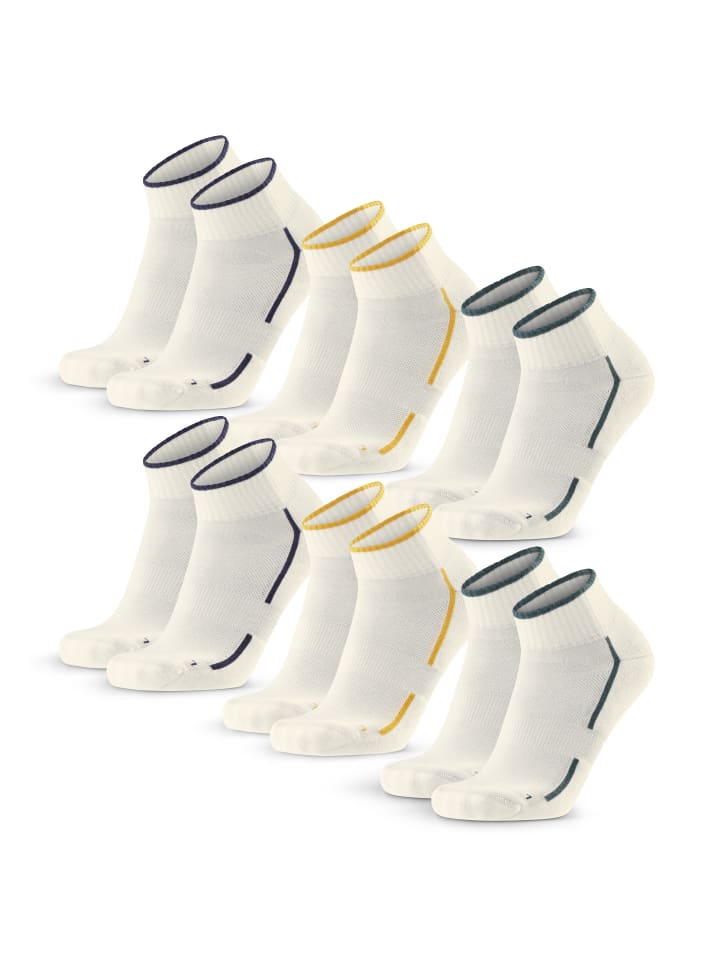 

DANISH ENDURANCE Хлопковые носки, размер 1/4, цвет: кремовый, темно-зеленый, кремовый, темно-синий, кремовый, горчичный