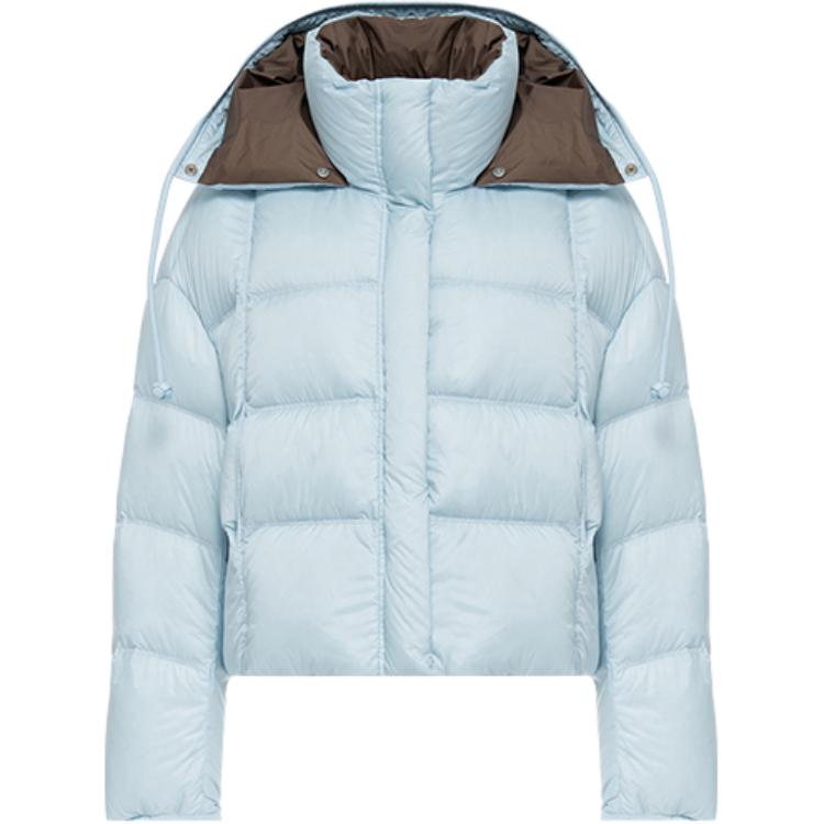 

Pinko Пуховая куртка женская синяя, с воротником-стойкой, средней высоты