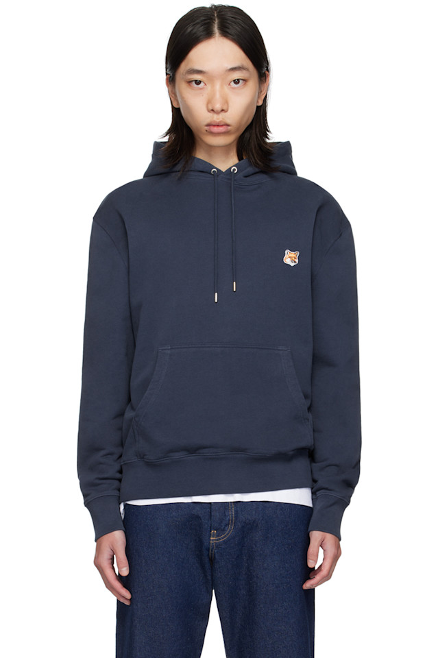 

Толстовка с капюшоном Fox head Maison Kitsuné, синий