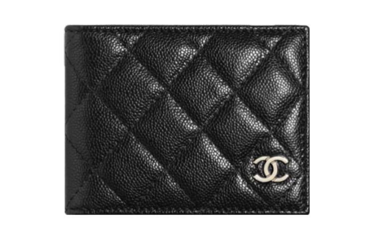 CHANEL Женский картхолдер из зернистой кожи кавиаровой коровы черный — фото 2