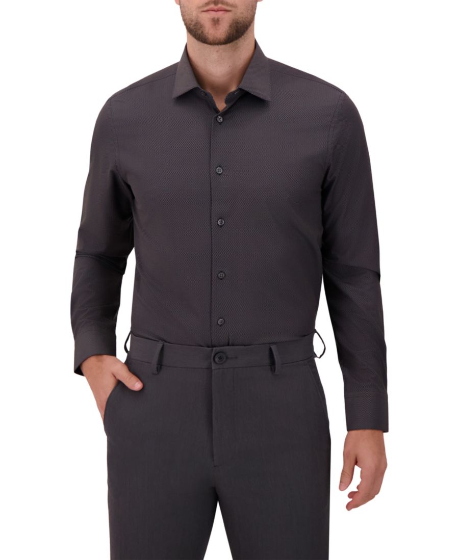 

Мужская рубашка из ткани с четырехсторонним принтом гусиная лапка Report Collection, Black