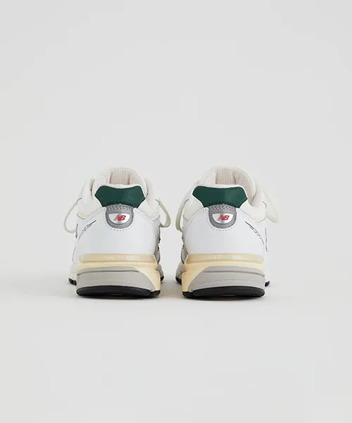 Унисекс кроссовки из натуральной кожи New Balance U990 TC4 бело-зелёные — фото 4