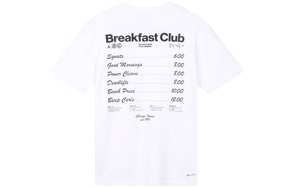 Футболка Men's Air Jordan Minimalistic Alphabet Printing Round Neck Casual Short Sleeve White T-Shirt, белый — фото 2