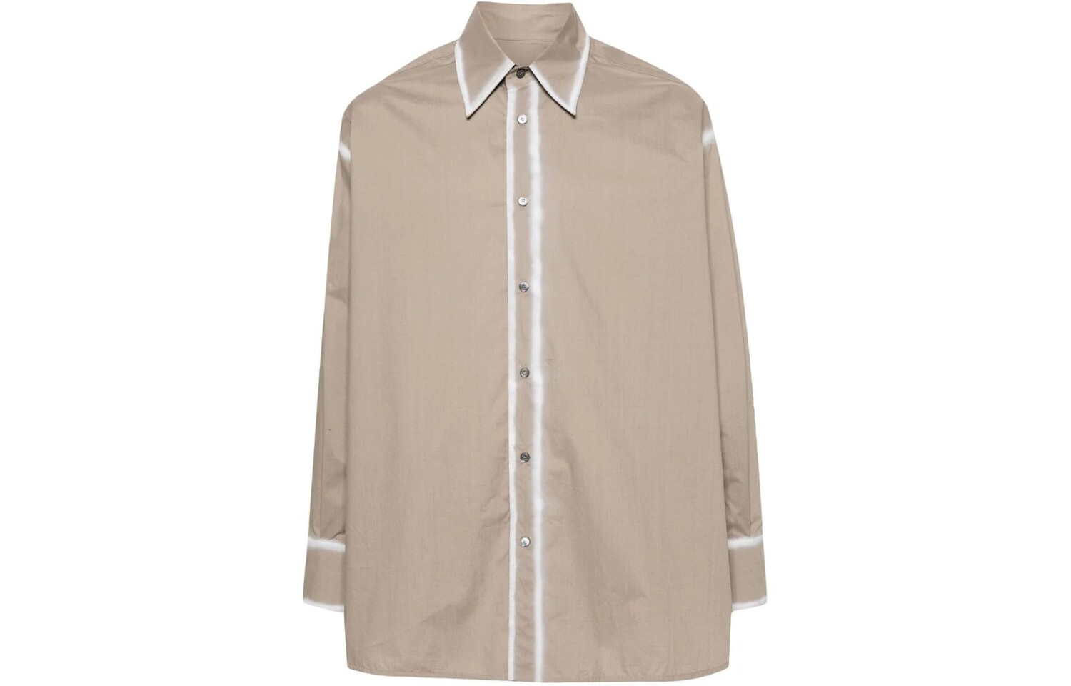 

Рубашка из поплина с контрастной отделкой Mm6 Maison Margiela, коричневый