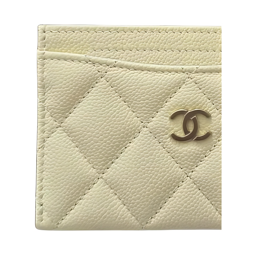 CHANEL Женский картхолдер из телячьей кожи желтого цвета — фото 4