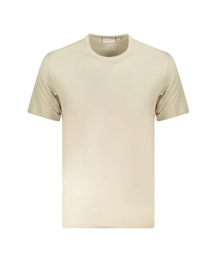 

Мужская футболка из бежевого хлопка Calvin Klein, бежевый