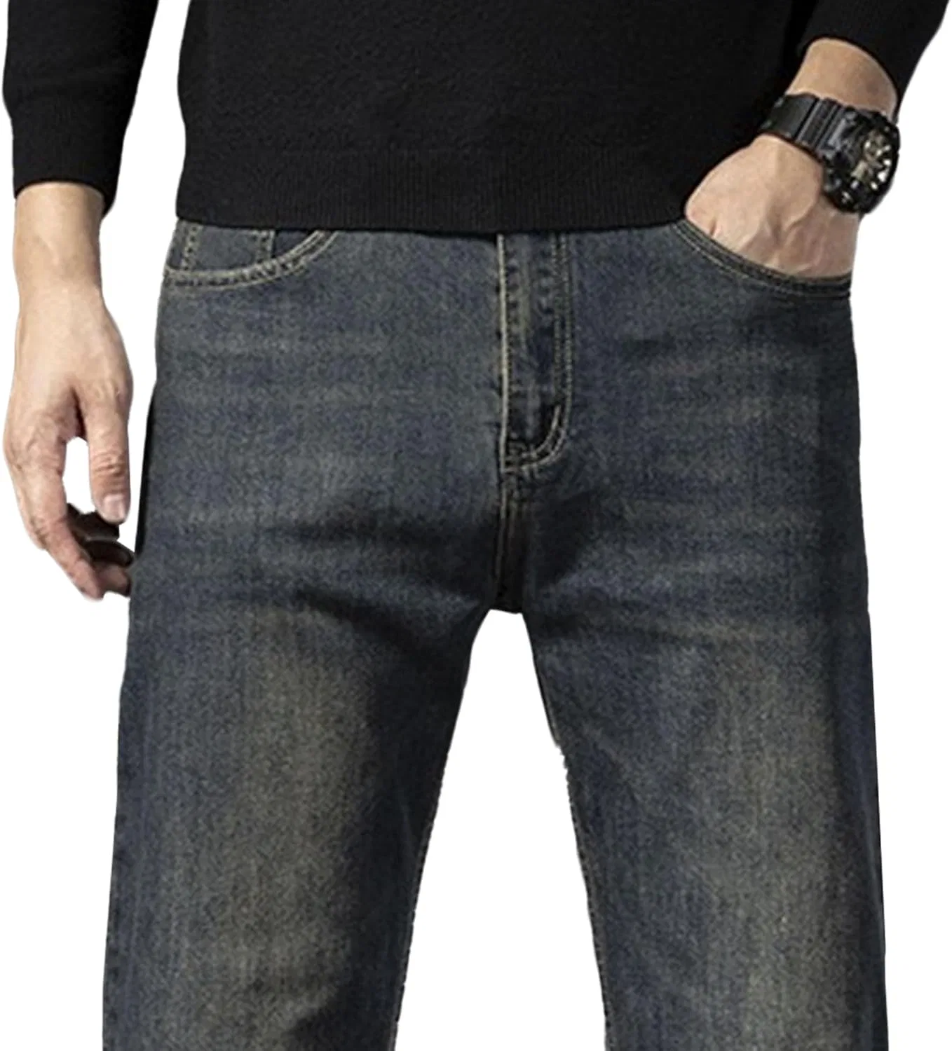 Джинсы свободные, Men Fashion, Серый — фото 2