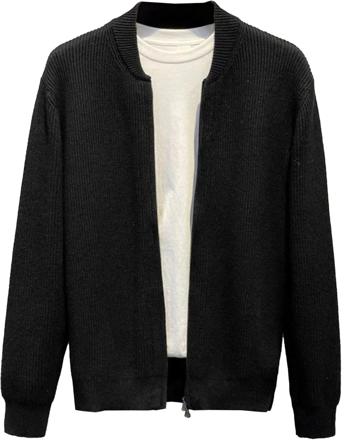 

Мужской кардиган на молнии с кабельной вязкой