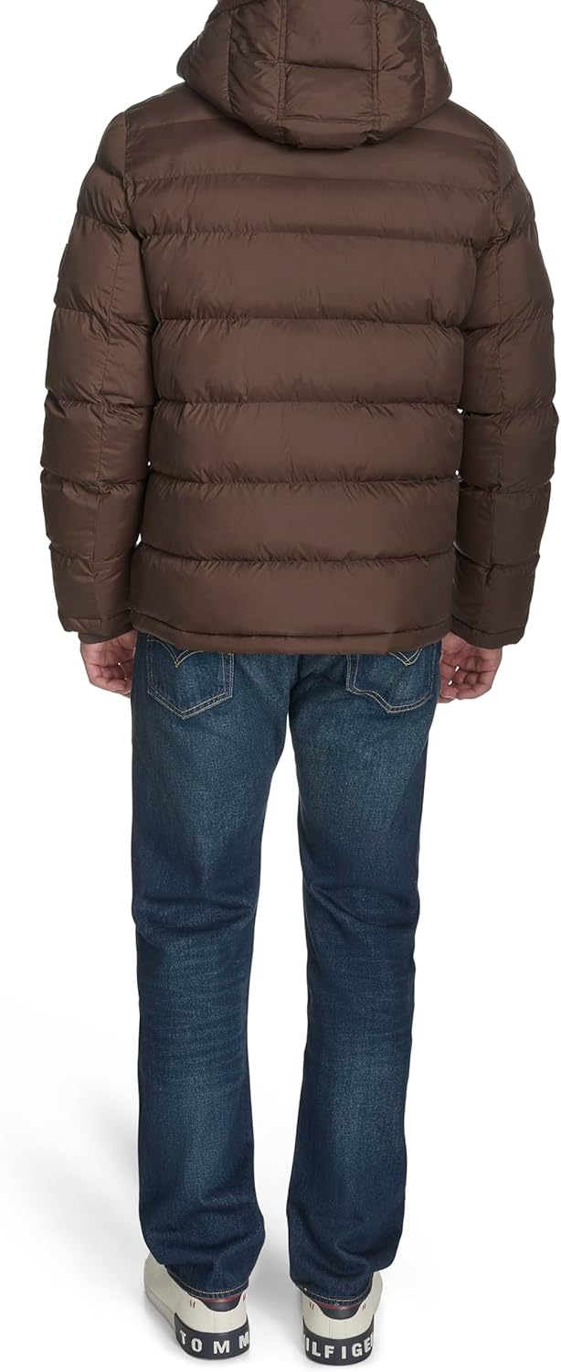 Мужская стеганая куртка с капюшоном Tommy Hilfiger (стандартная и для больших и высоких), Dark Brown — фото 4