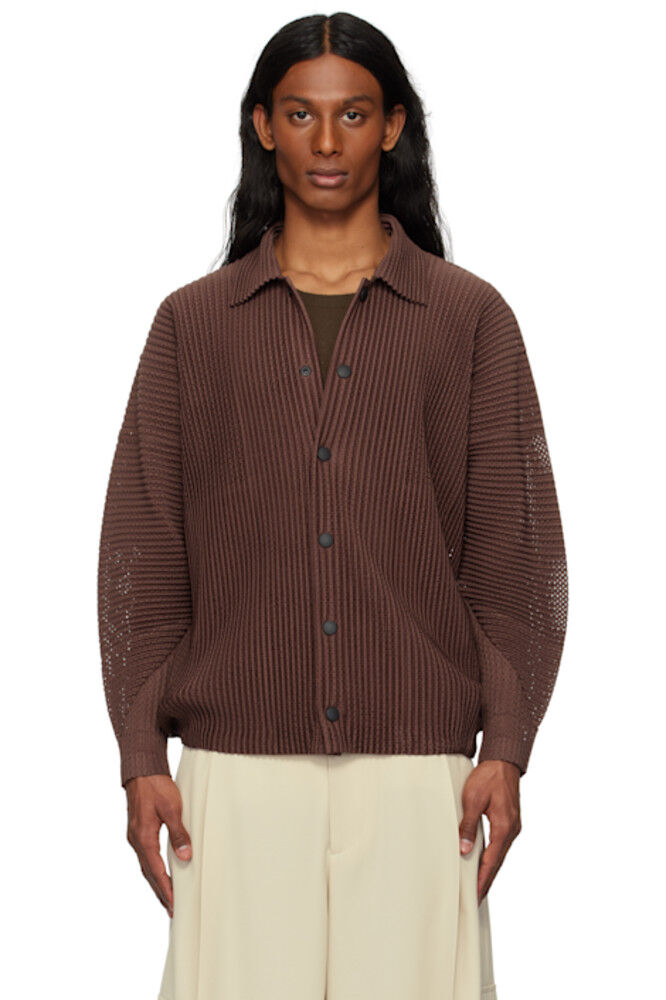 

Коричневая внешняя сетчатая куртка HOMME PLISSÉ ISSEY MIYAKE