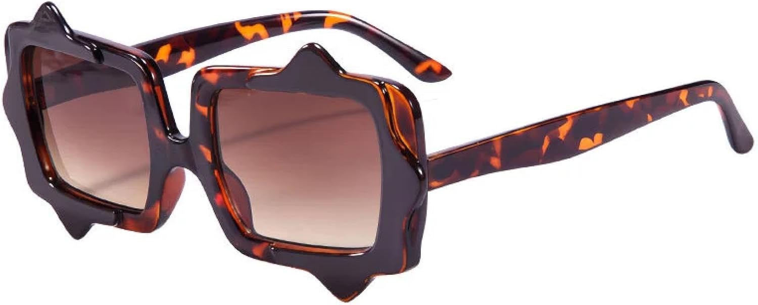 

Солнцезащитные очки ярких, конфетных цветов для мужчин и женщин, с защитой от УФ-излучения UV400, градиентные, модные, для активного отдыха на природе UATXTAU, Leopard-brown