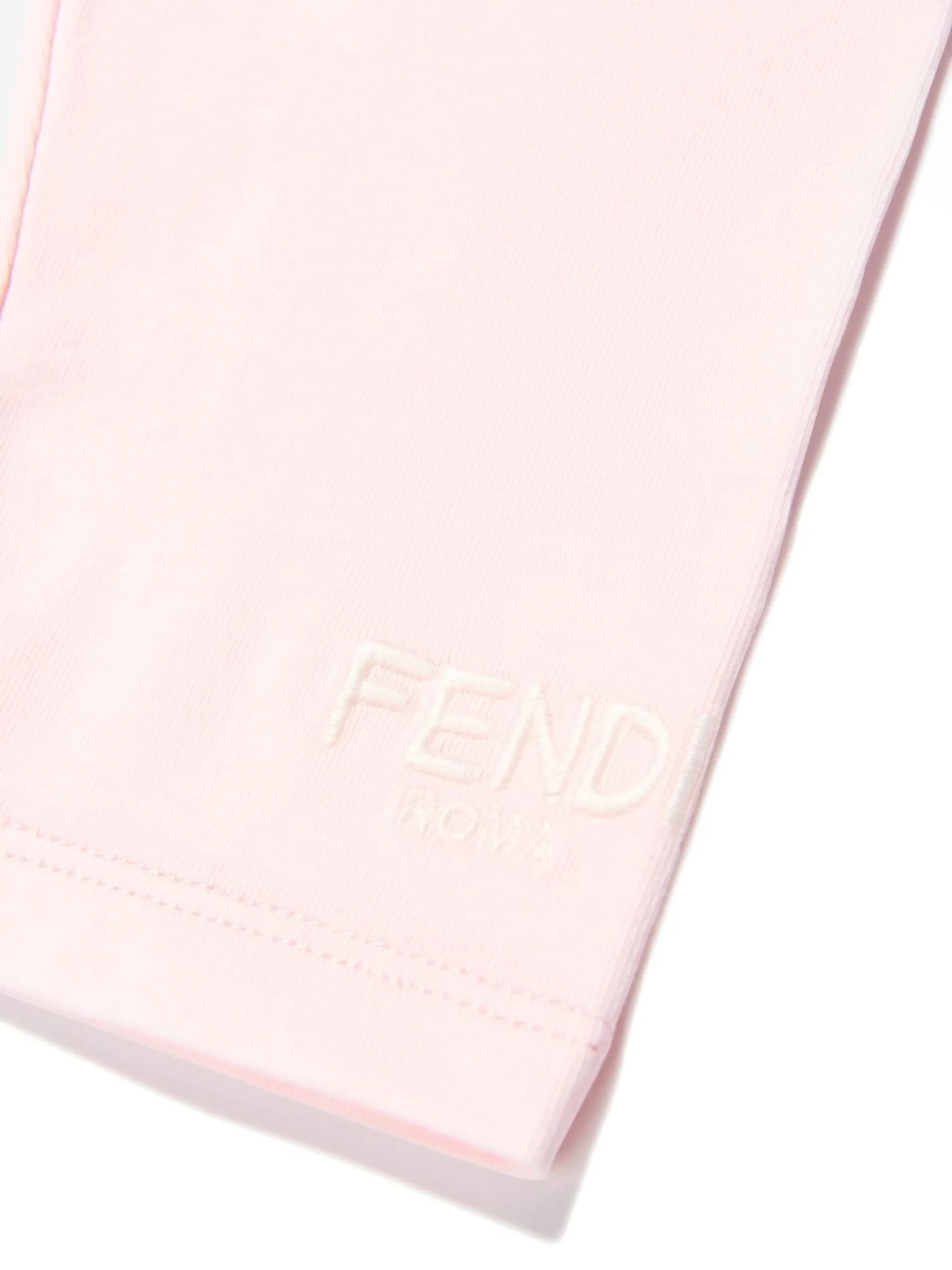 Легинсы с вышитым логотипом Fendi Kids, розовый — фото 3