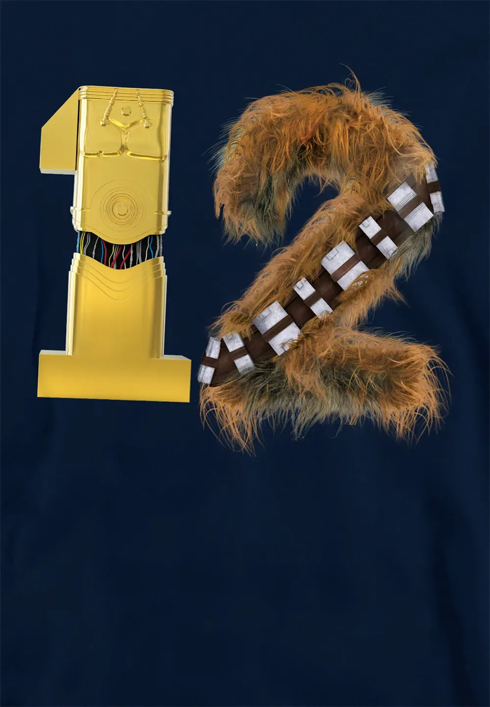 Детская худи с принтом Star Wars, Disney, темно-синий — фото 2