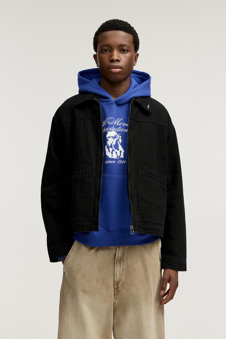 

Куртка с подкладкой из искусственной овчины Pull And Bear, черный