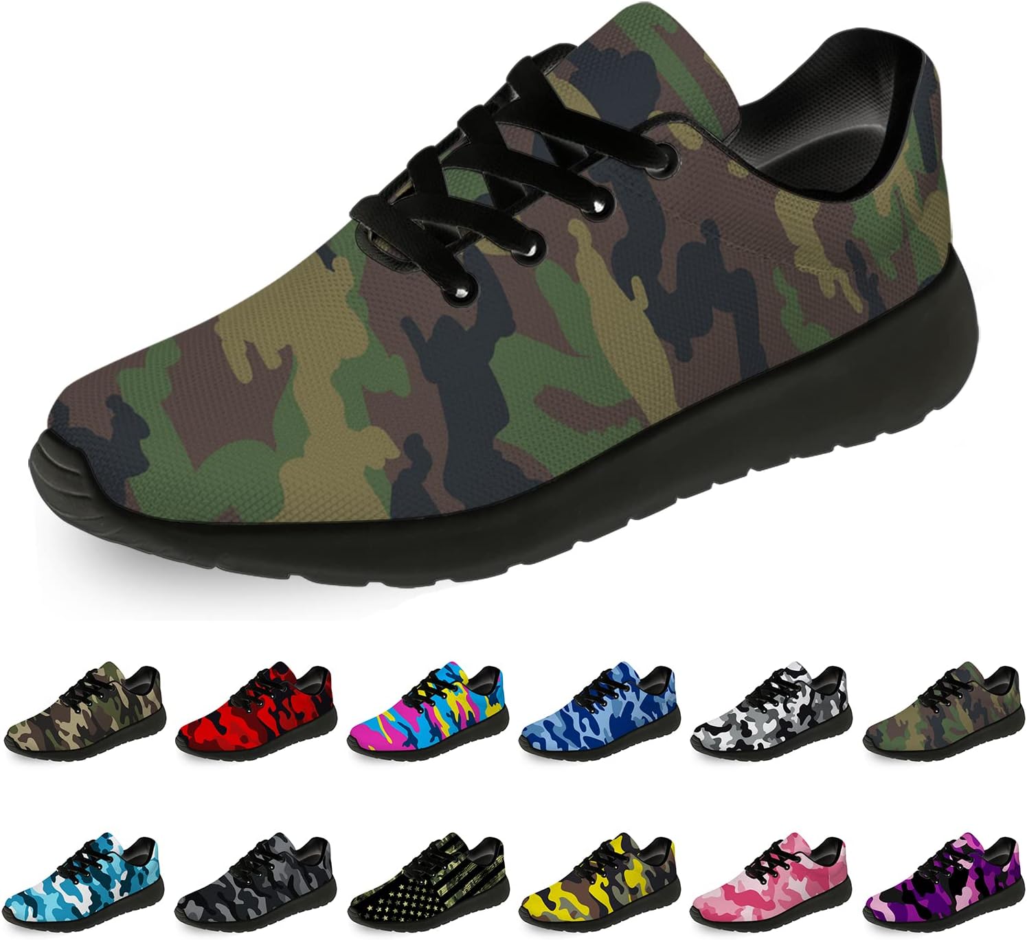 

Кроссовки Horethy унисекс с камуфляжным принтом для женщин и мужчин, дышащие и легкие, для любых случаев, мультиколор