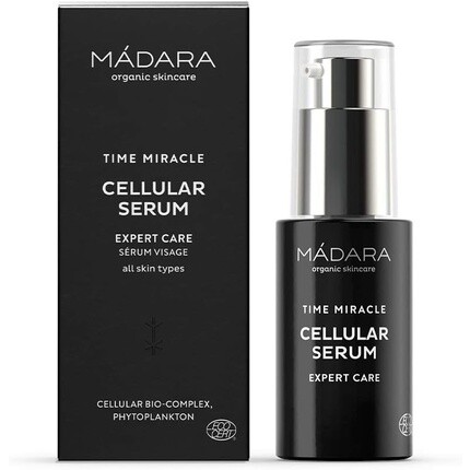 

MÁDARA Organic Skincare Time Miracle Cellular Face Serum 30 мл Легкая микроэмульсия с мультимолекулярной гиалуроновой кислотой Веганский сертификат Ecocert