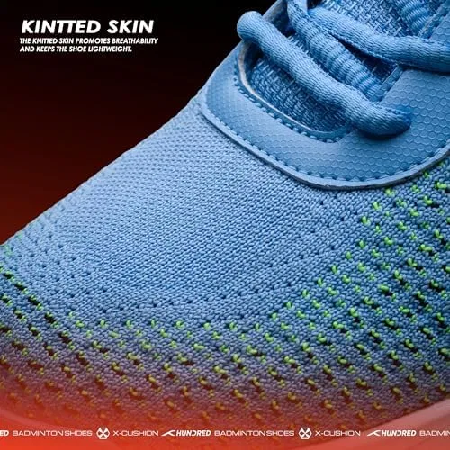 Кроссовки для бадминтона Blade Lite, HUNDRED, пара, Blue Lime Green White