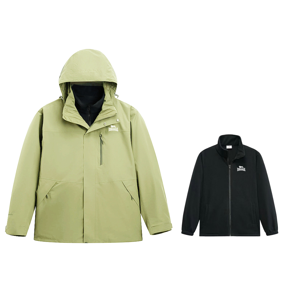 

LONSDALE Ветровка утепленная непромокаемая непродуваемая унисекс для походов, Apple Green (3-in-1)