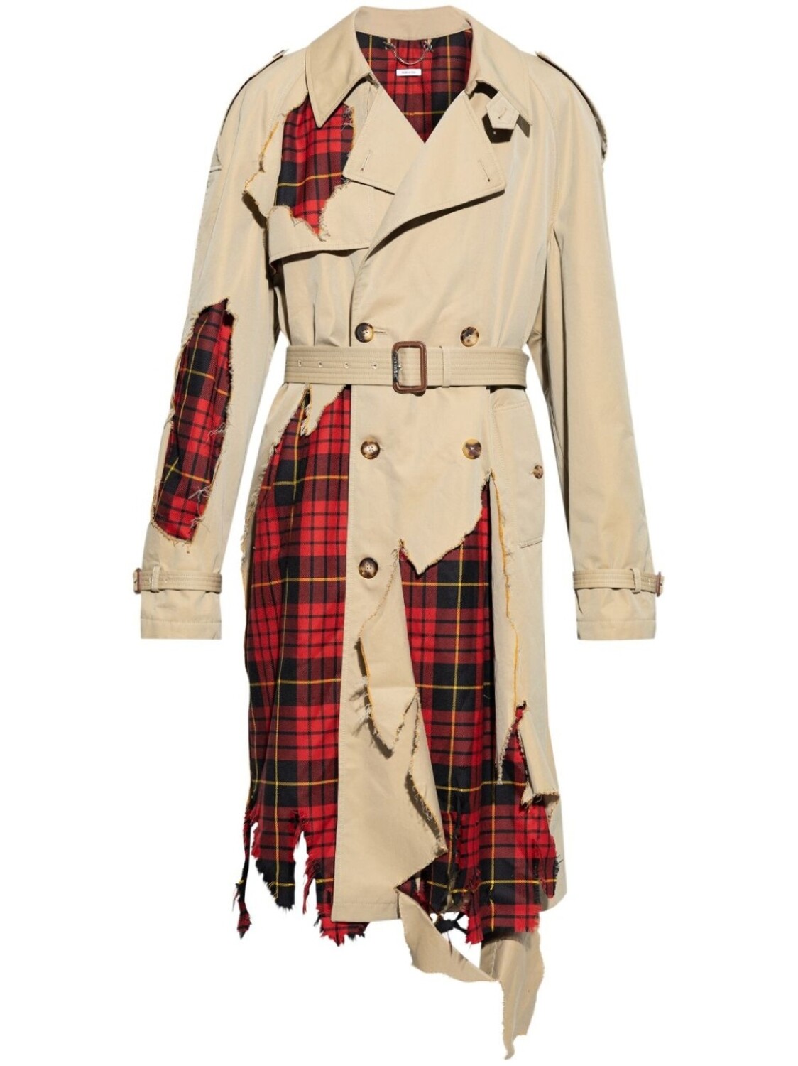 

Alexander McQueen двубортный тренчкот с поясом, нейтральный цвет