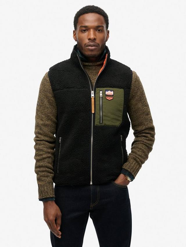 Винтажный ретро жилет из флиса Superdry, Black — фото 2