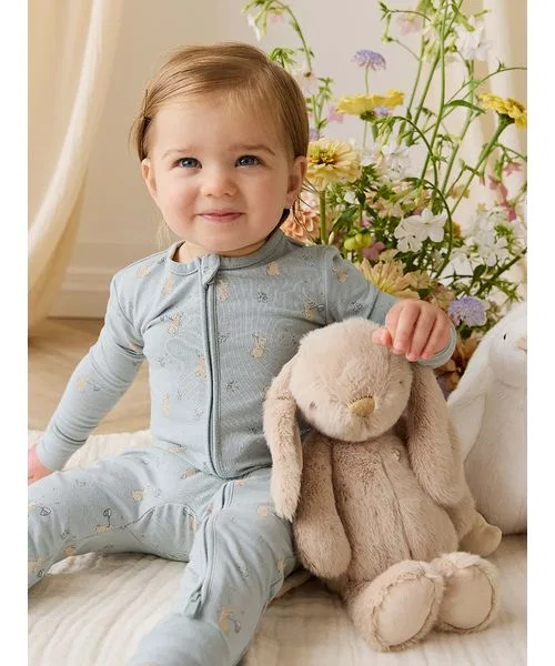 Ромпер с длинным рукавом Lapin Jardin Blue, органический хлопок, синий