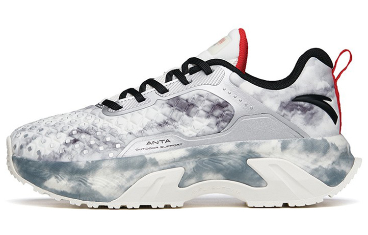 

ANTA Разнообразие тренировочной коллекции горные и походные туфли женские низкие черно-бело-красно-серые