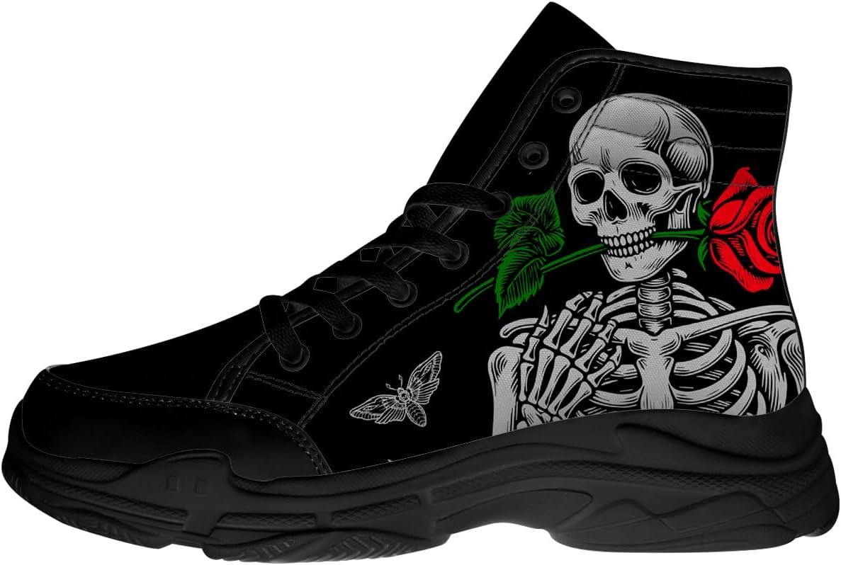 

Кроссовки Quorax Skull для мужчин и женщин, высокие кеды, розовые тканевые кроссовки, подарок для нее и для него