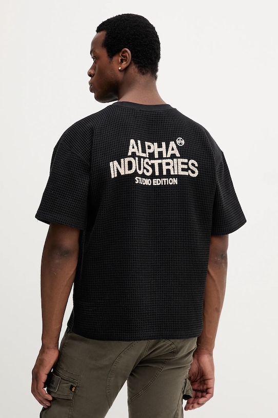 

Хлопковая футболка Alpha Industries, черный