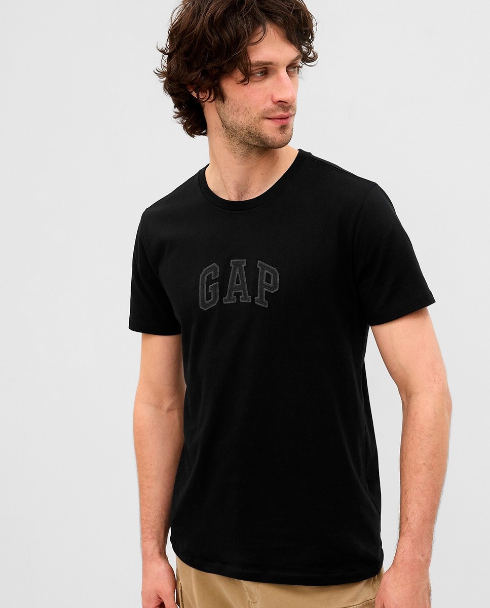 

Мужская футболка с логотипом и короткими рукавами Gap, черный