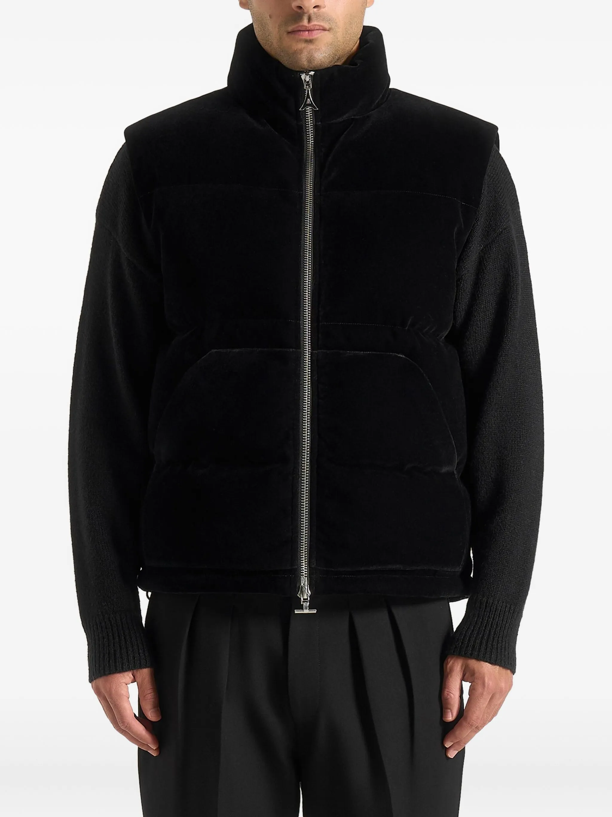 

Бархатный дутый жилет Manu Manière De Voir, черный