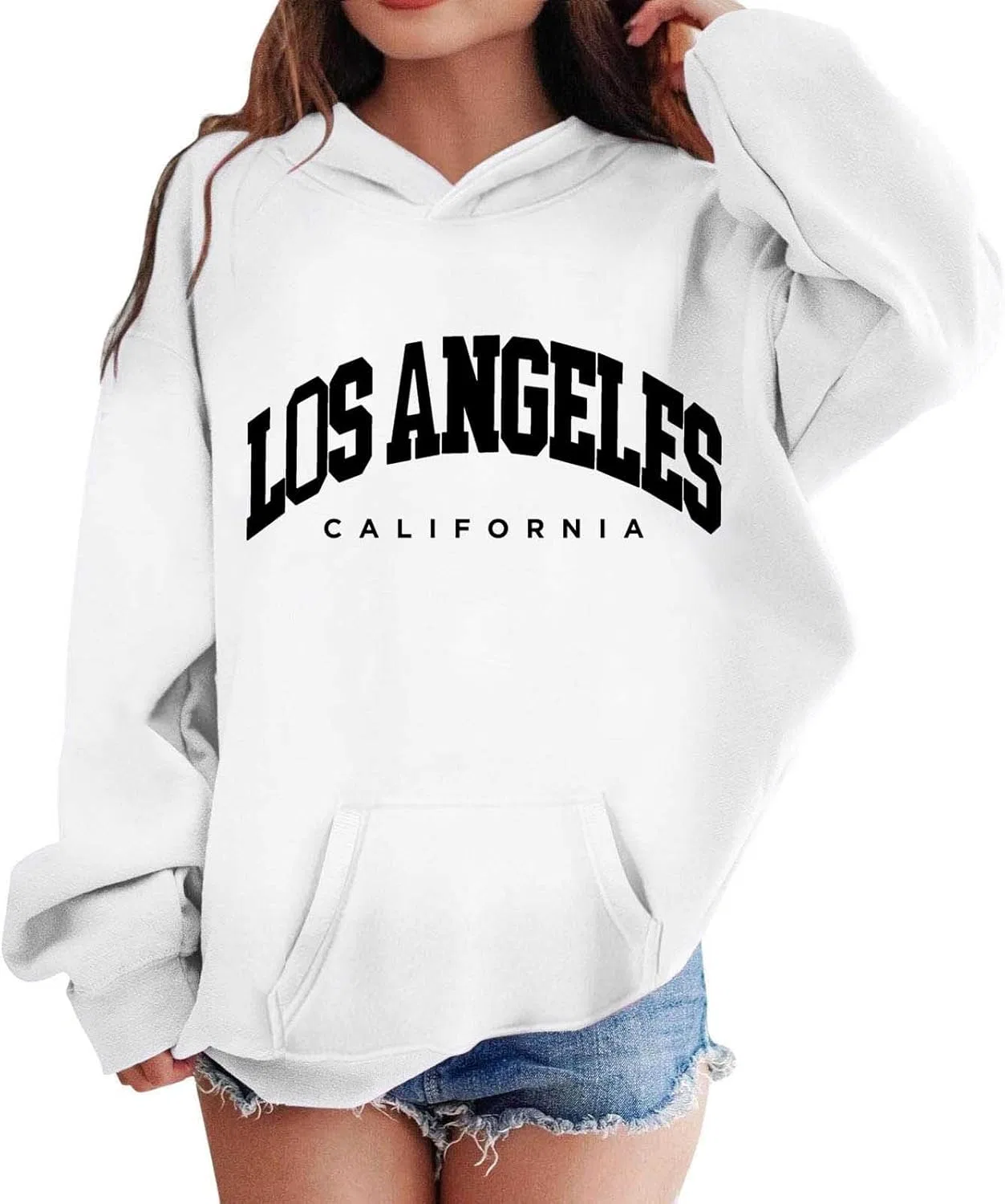 Худи оверсайз с принтом California, Generic, Z01 White