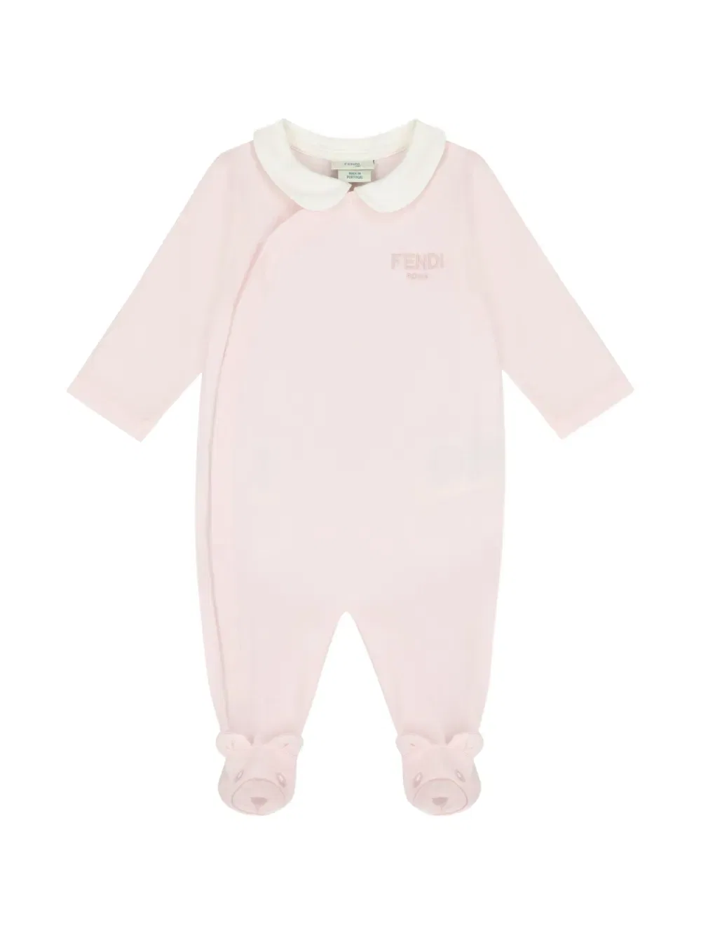 Детский комбинезон с вышивкой логотипа (комплект из трех штук) Fendi Kids, розовый — фото 3