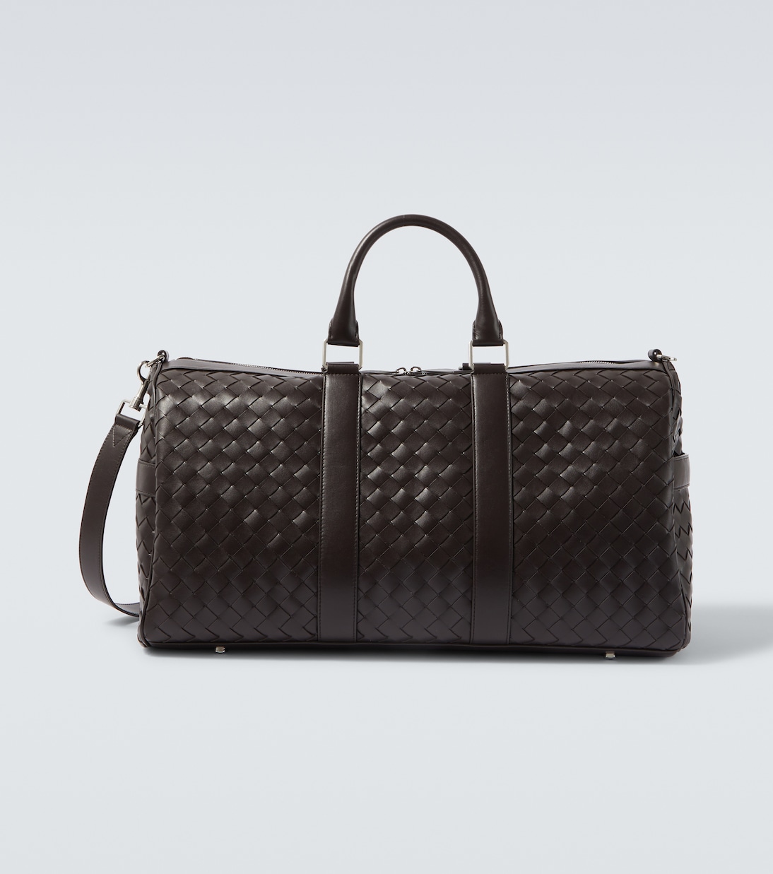 

Дорожная сумка из кожи Intrecciato Bottega Veneta, Fondant-Silver