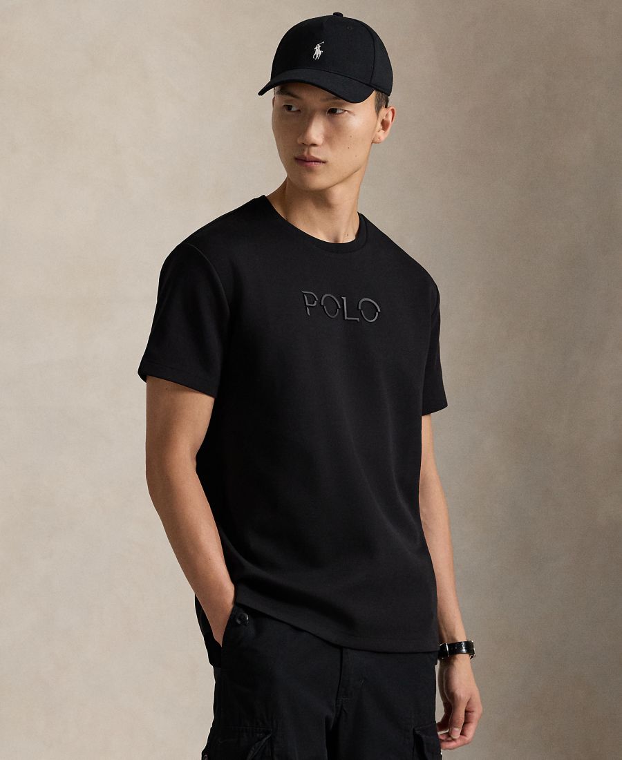 

Мужская классическая трикотажная футболка с логотипом, двойной вязки Polo Ralph Lauren, Polo Black, Черный, Мужская классическая трикотажная футболка с логотипом, двойной вязки Polo Ralph Lauren, Polo Black