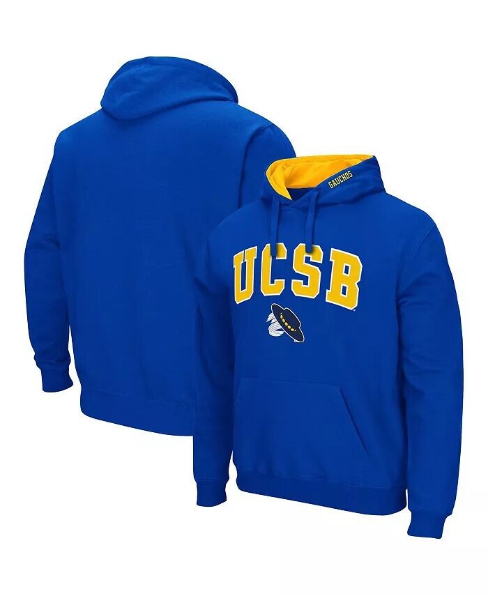 

Мужской синий пуловер с капюшоном UC Santa Barbara Gauchos Arch и Logo Colosseum