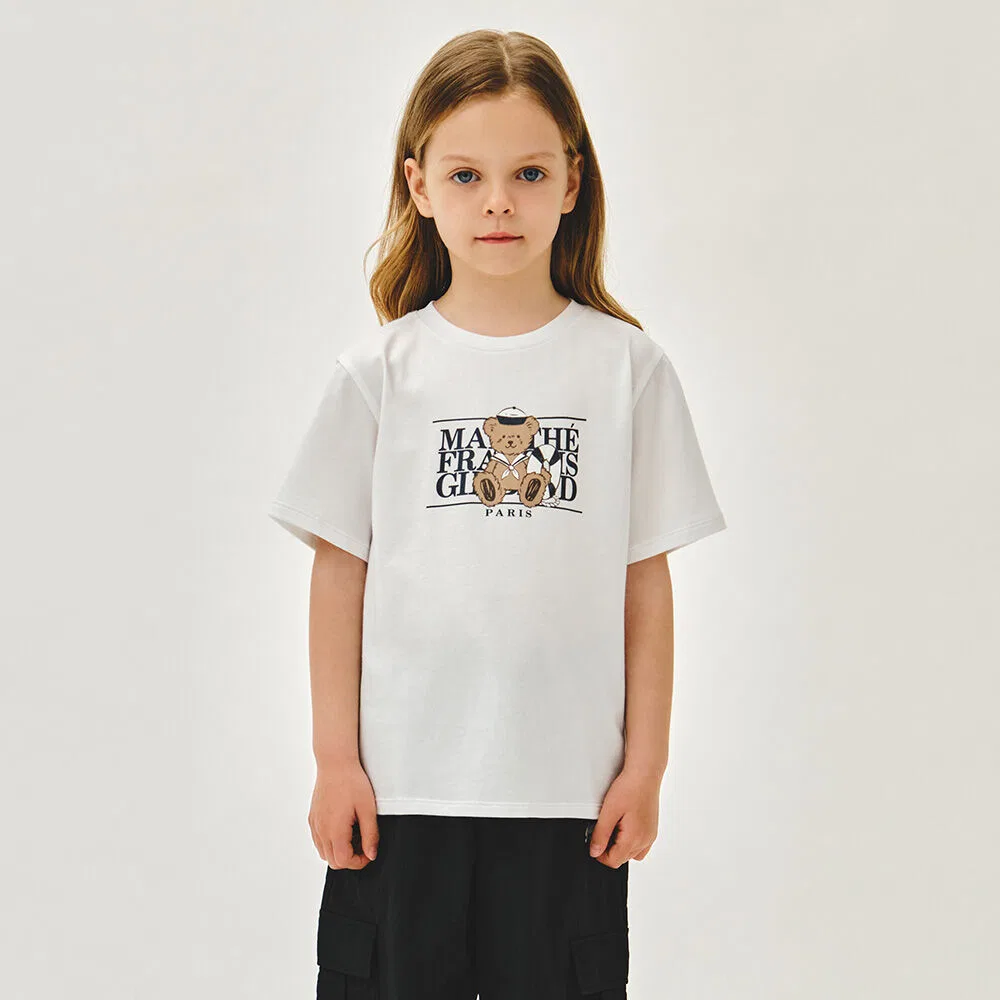 Детская футболка Kids Marine Bear Classic Logo белая от Marithé Kids
