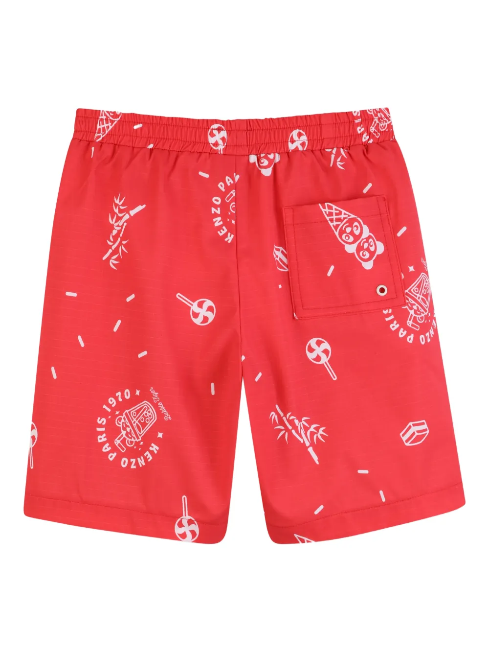 Плавки-шорты с принтом Kenzo Kids, красный — фото 2