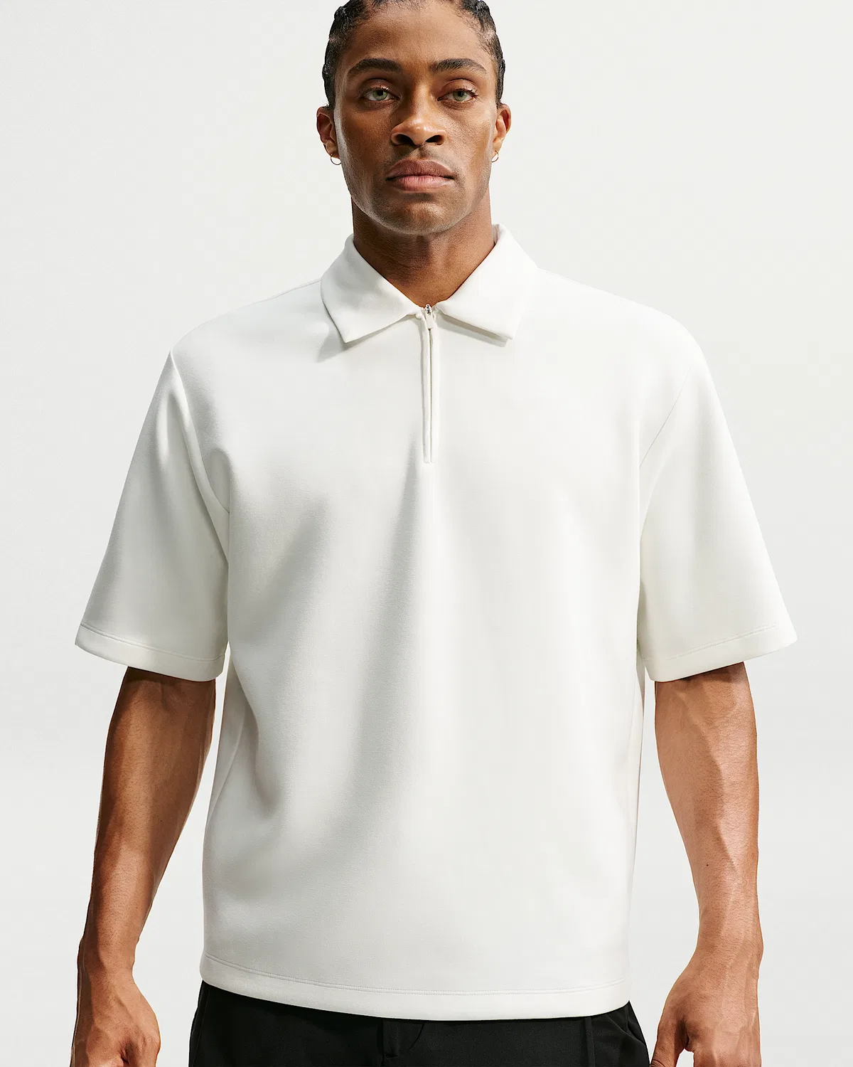 Мужское поло Nike 24.7 ImpossiblySoft Dri-FIT с четверть-застежкой, Sail/Light Bone