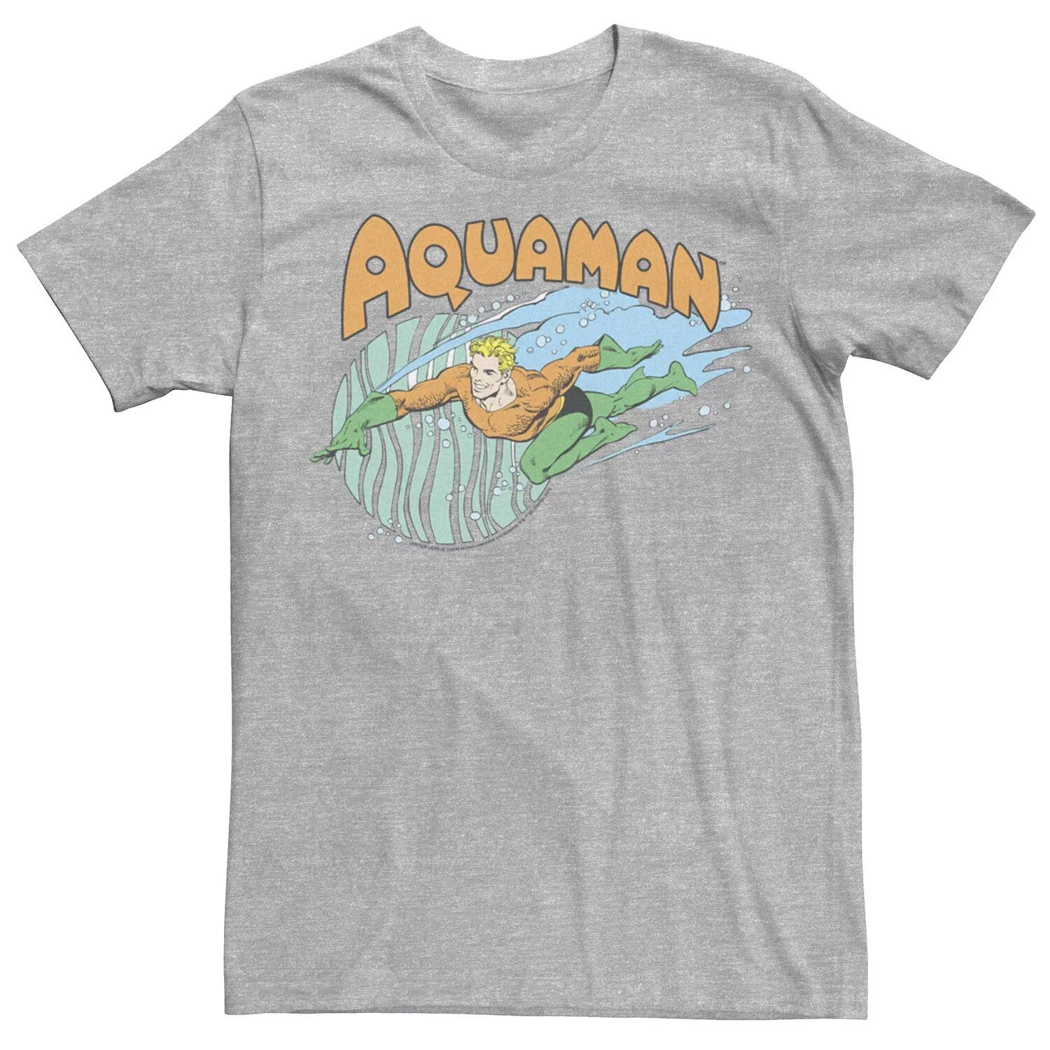 

Мужская футболка цвета Aqua Man с логотипом Justice League Aqua Man Licensed Character