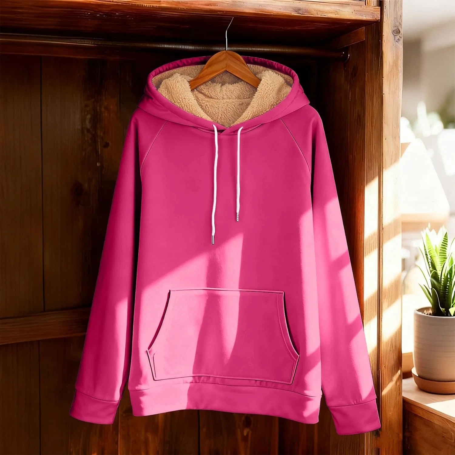 Толстовка с капюшоном на флисе, Hot Pink, мужская — фото 4