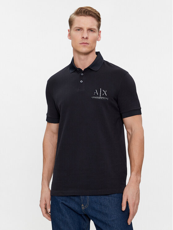 

Рубашка поло стандартного кроя Armani Exchange, синий