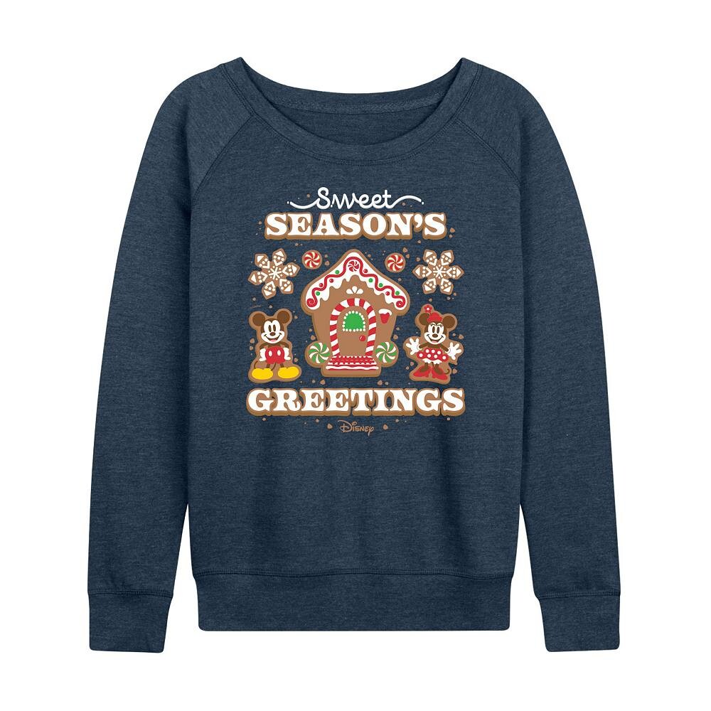 

Легкий свитшот из френч-терри для женщин Disney's Mickey and Minnie Mouse Seasons Greetings, цвет Heather Indigo