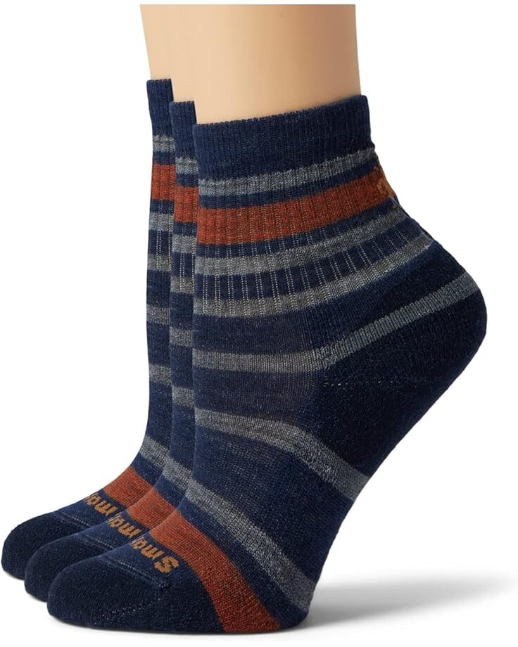 

Носки Smartwool Kids Hike Light Cushion Striped Crew Socks 3-Pack, цвет Deep Navy