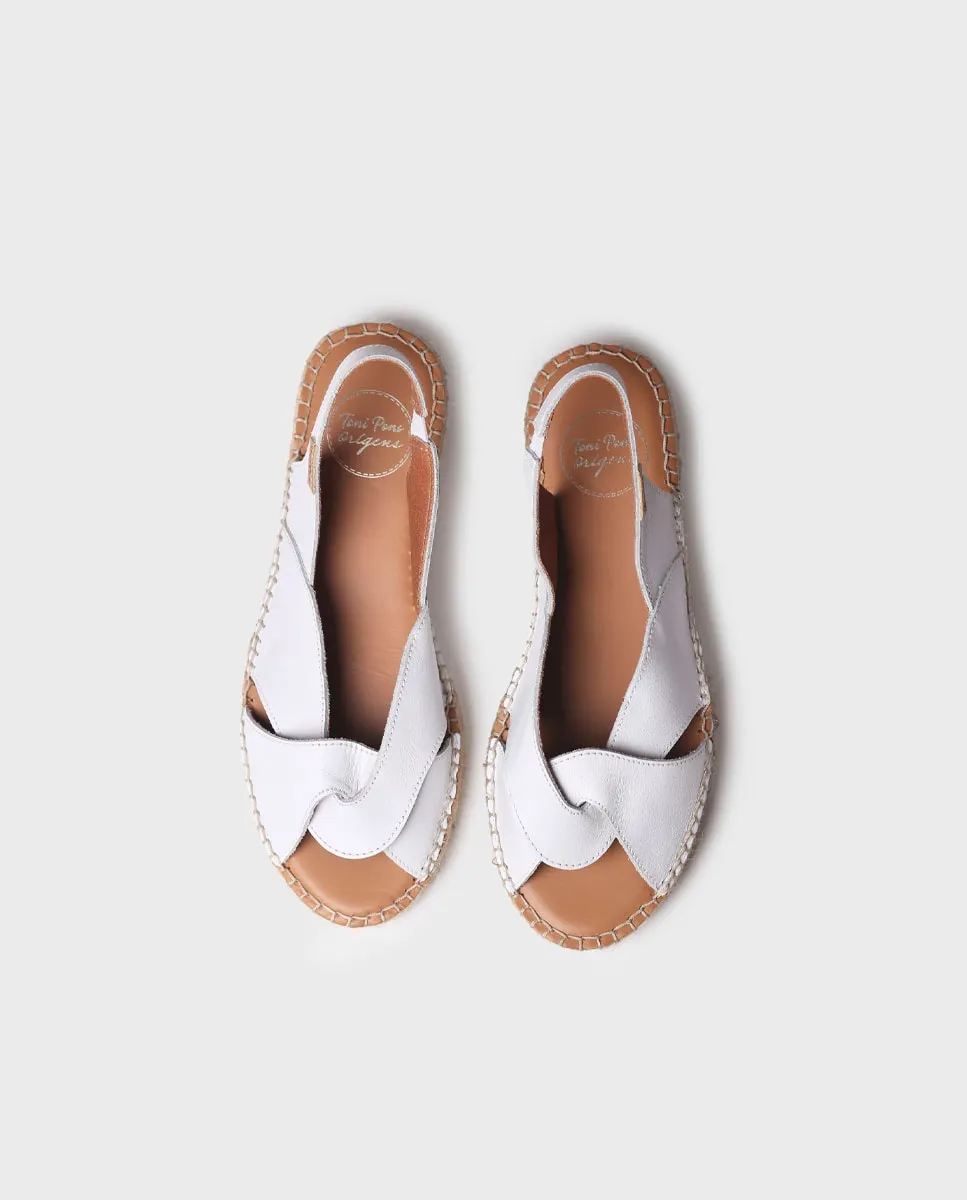 Женские эспадрильи на танкетке с открытой спиной из кожи Toni Pons, белый — фото 4