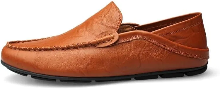 Лоферы мужские из искусственной кожи, модель Round Toe, красный/коричневый PUGHGAETZF — фото 4