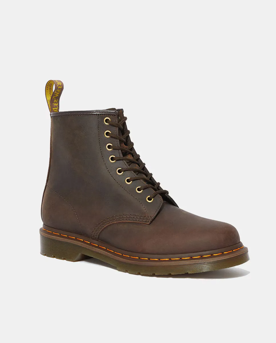Женские кожаные ботильоны 1460 Crazy Horse со шнуровкой Dr. Martens, темно-коричневый — фото 2