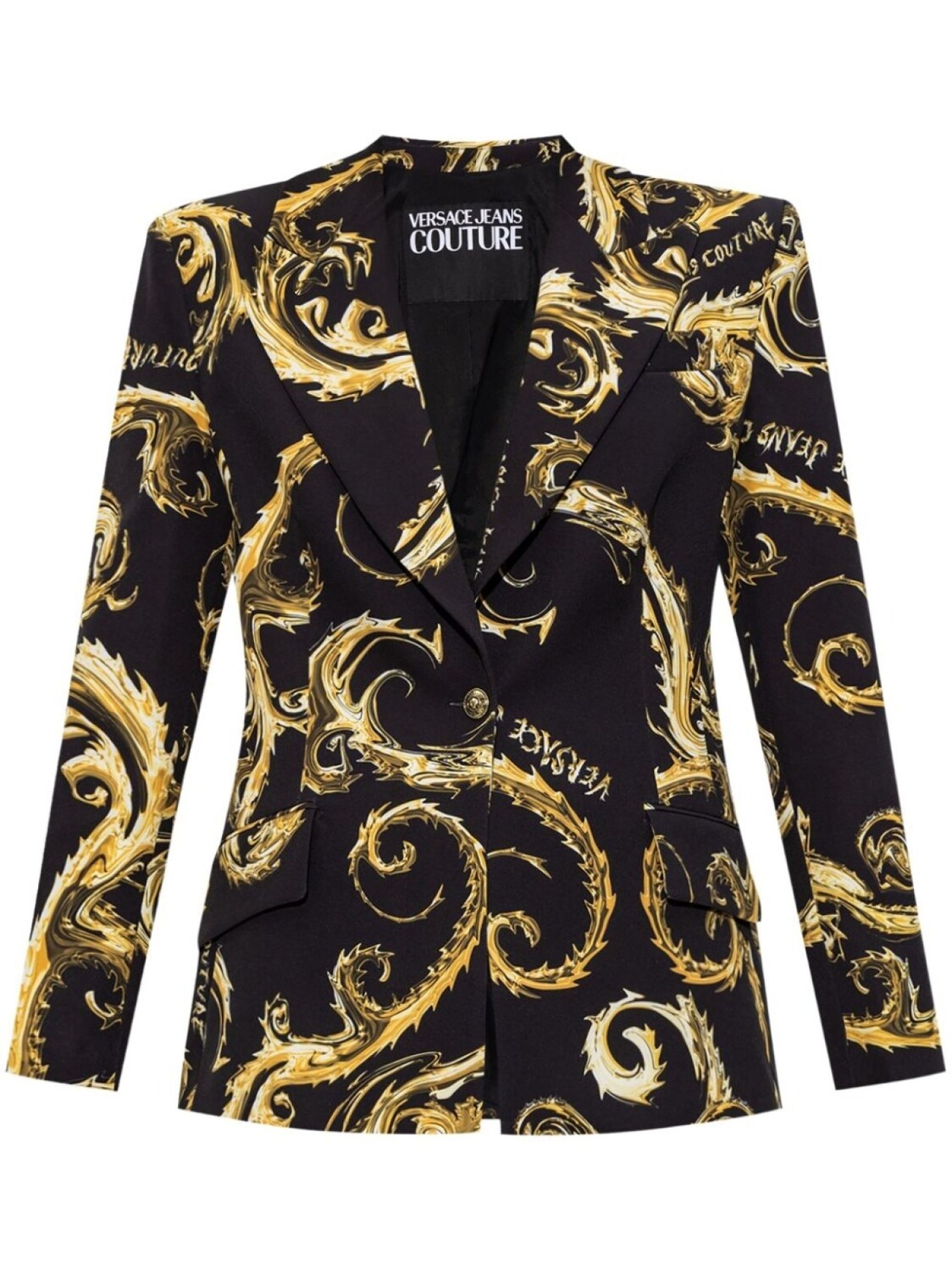 

Блейзер с принтом Barocco Versace Jeans Couture, черный