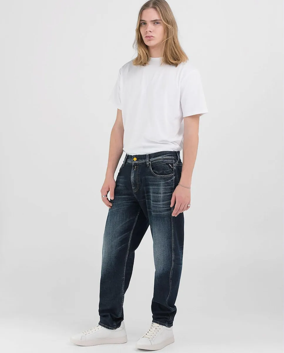 

Мужские зауженные джинсы с карманами Replay, тёмно-синий