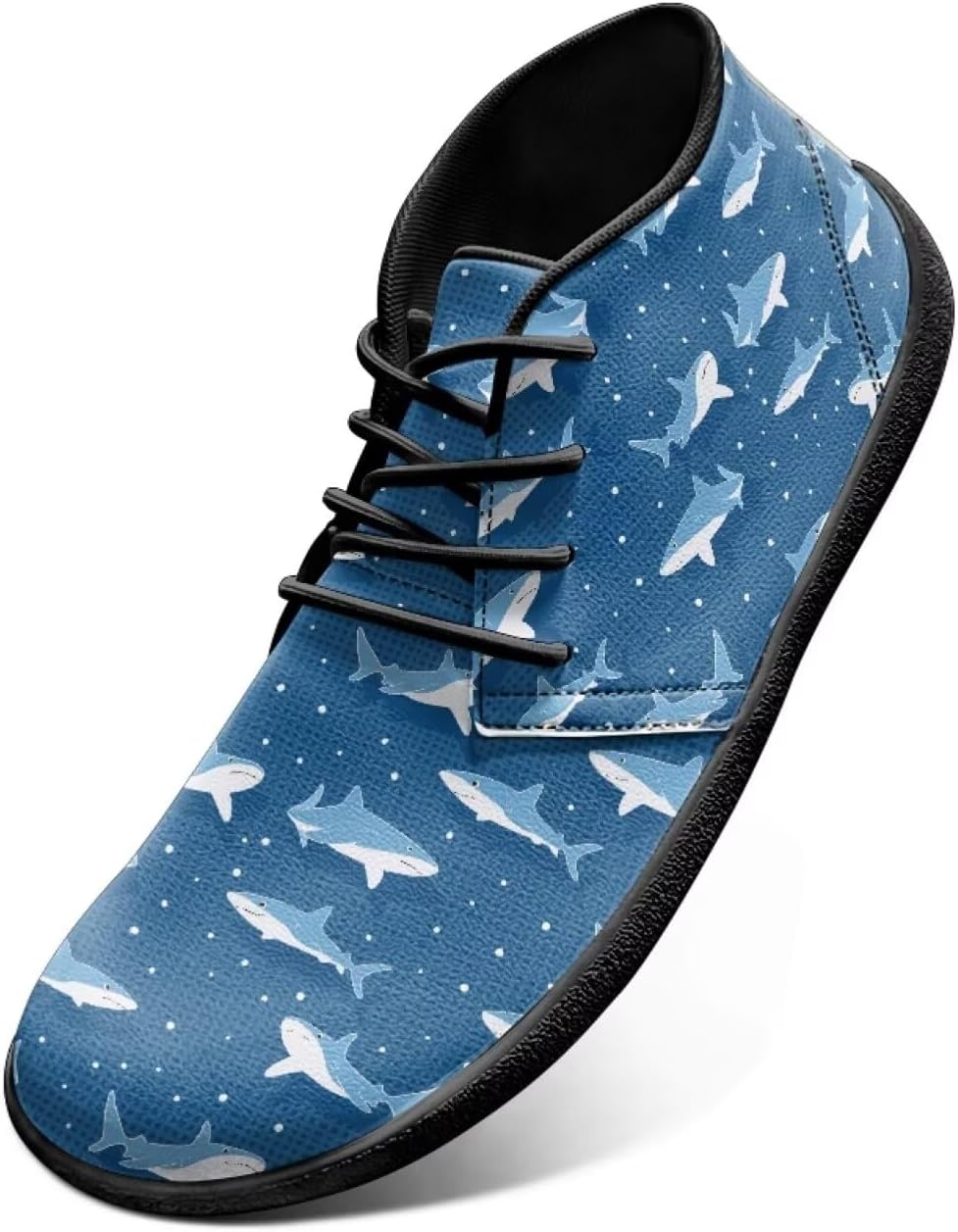 

Кроссовки Sharks Design Zero Drop Barefoot - беговые туфли из ПУ-кожи, обувь с прямым контактом с землей для мужчин Watdotory, Shark Dot Pattern